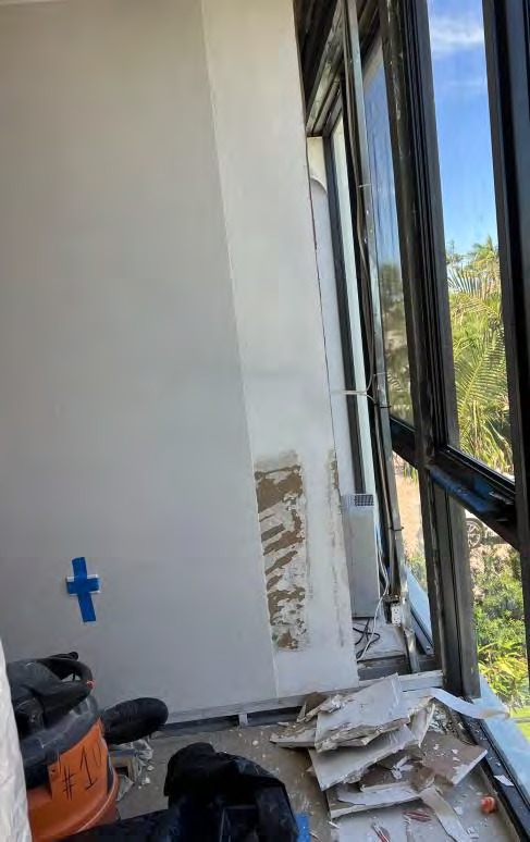 Tarp covering entire living room during remediation