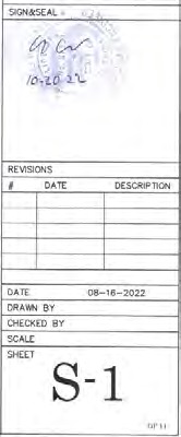 Architectural Drawing Seal — applied by Chris Beale (structural engineer only)